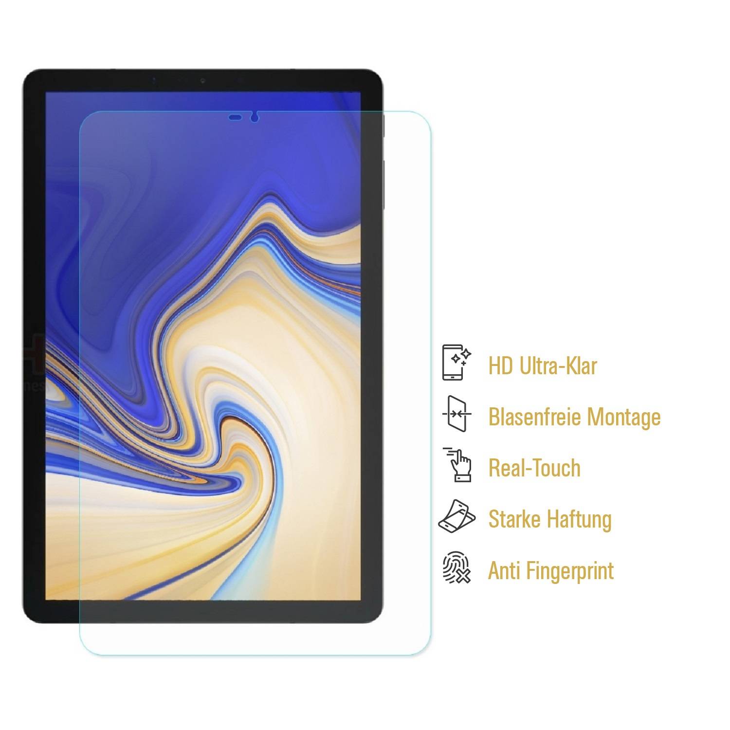 6x Displayschutzfolie für Samsung Galaxy Tab S4 10.5 Displayfolie HD ULTRA KLAR