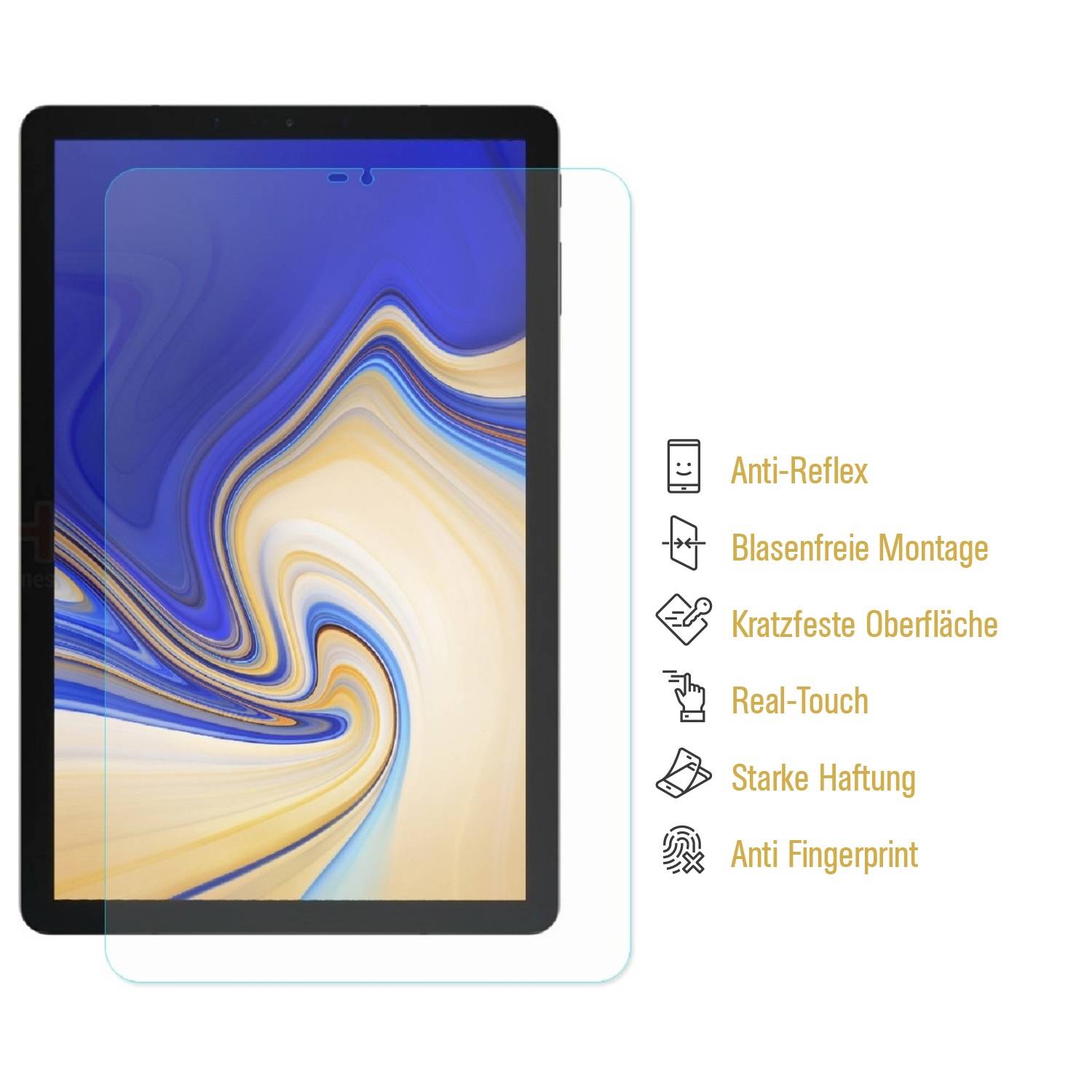 3x Panzerfolie für Samsung Galaxy Tab S4 10.5 ANTISCHOCK Displayschutzfolie MATT