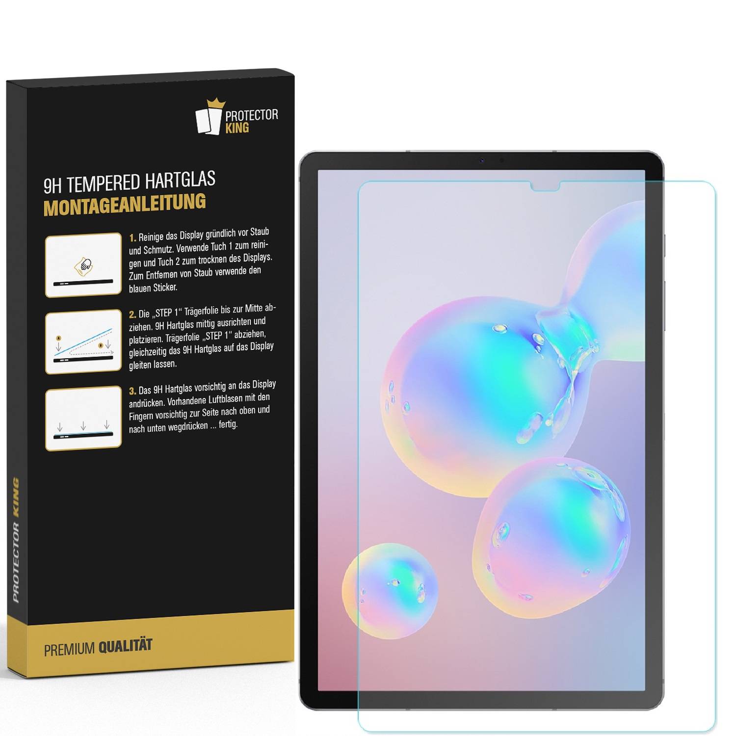 3x 9H Panzerglas für Samsung Galaxy Tab S6 Displayschutz Schutzglas Panzerfolie Schutzfolie Displayglas Hartglas echtes Tempered Sicherheitsglas