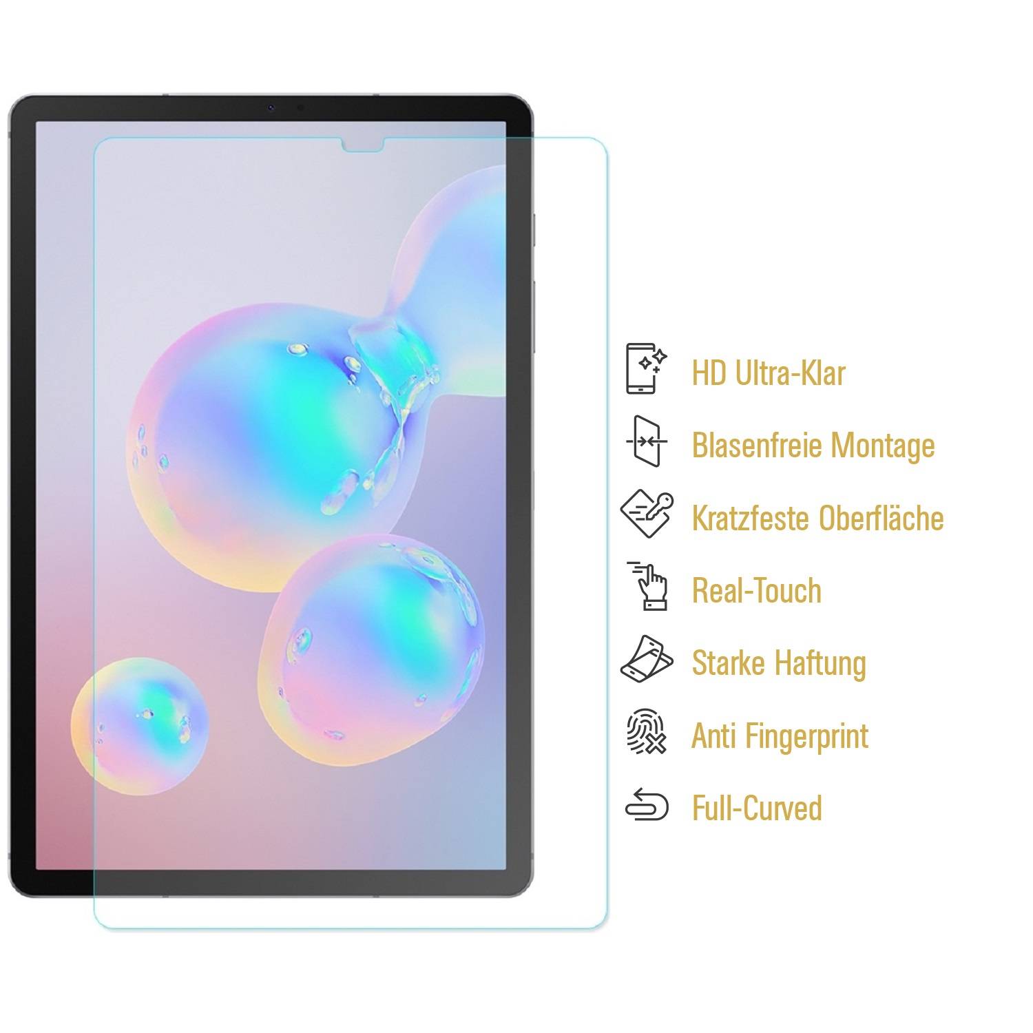 2x Panzerfolie für Samsung Galaxy Tab S6 ANTI-SHOCK Displayschutz Schutzfolie KLAR Folie