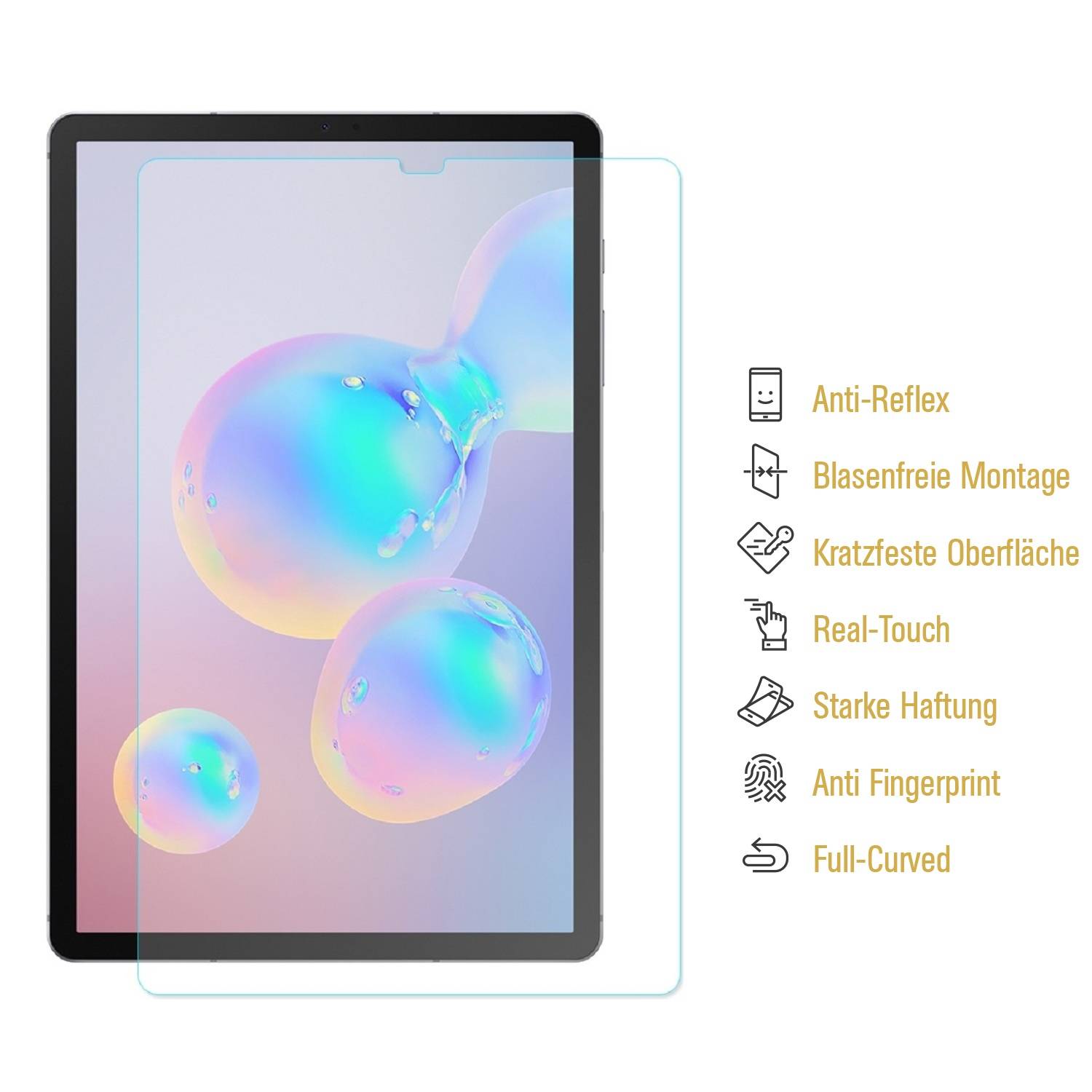 4x Panzerfolie für Samsung Galaxy Tab S6 ANTI-SCHOCK Displayschutzfolie MATT