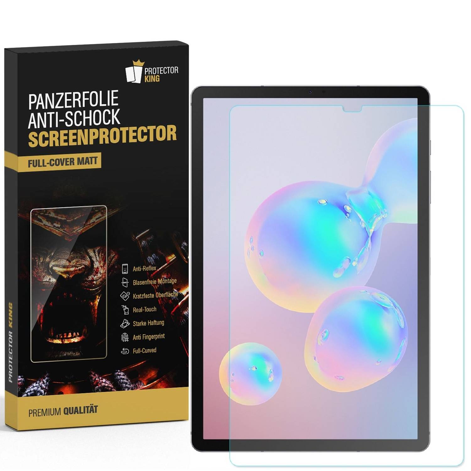 4x Panzerfolie für Samsung Galaxy Tab S6 ANTI-SCHOCK Displayschutzfolie MATT