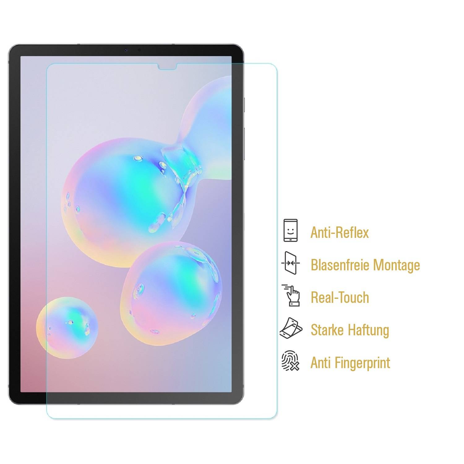 6x Displayfolie für Samsung Galaxy Tab S6 Displayschutzfolie ANTI-REFLEX MATT