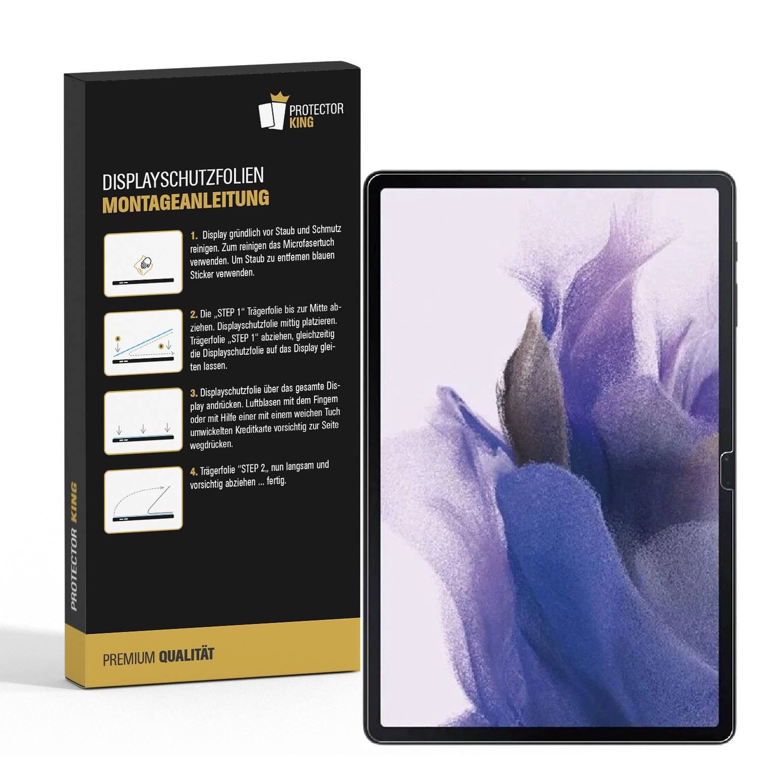 1x Panzerfolie für Samsung Galaxy Tab S7 Plus Displayschutz HD KLAR Schutzfolie PET Kunststoff Panzerglas Schutzglas