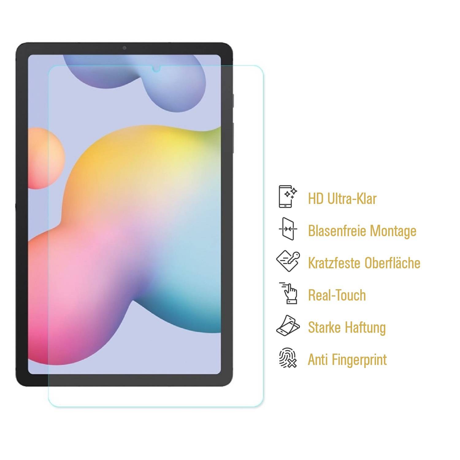 1x Panzerfolie für Samsung Galaxy Tab S6 Lite ANTI-SCHOCK Displayschutzfolie HD KLAR Schutzfolie