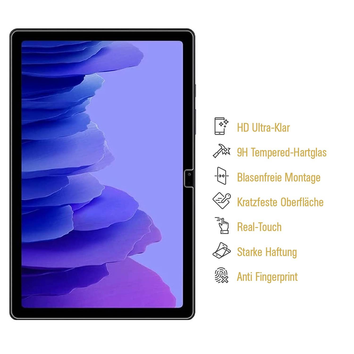 1x 9H Panzerglas für Samsung Galaxy Tab A7 10.4 Displayschutz Schutzglas Panzerfolie Schutzfolie Hartglas Displayglas Tempered Glasfolie