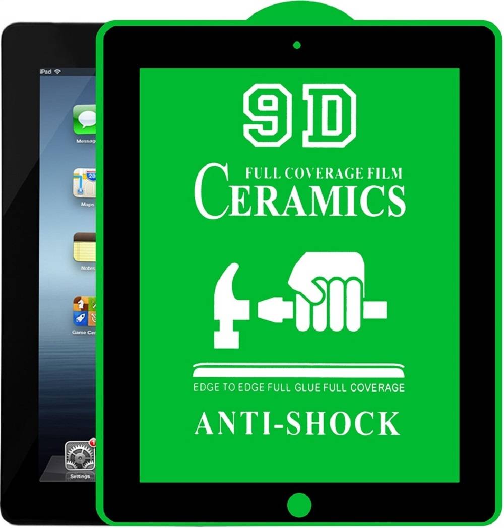 4x 9D Keramik für iPad 4 FULL-COVER Panzerfolie Displayschutz Panzerschutz Schutzfolie Displayfolie Folie ANTI-SHOK ANTI-BRUCH-ANTI-STOß