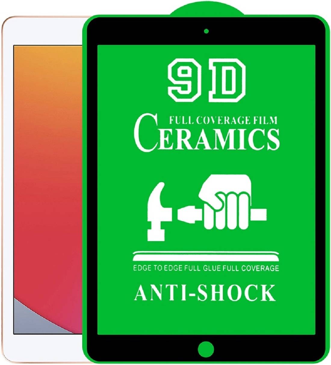 1x Keramik-Glass für iPad 10.2 2019 2020 2022 3D klar Displayschutz Schutzfolie Panzerglas Schutzglas Screen-Protector