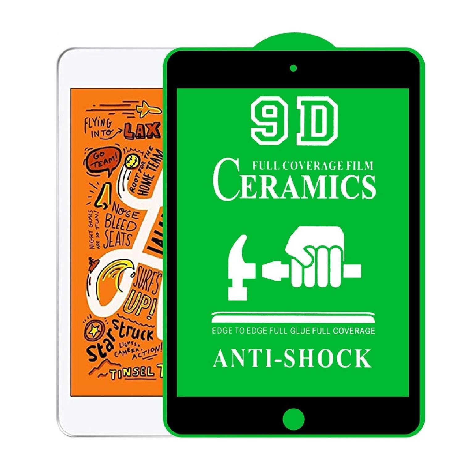 4x 9D Keramik für iPad Mini 2019 FULL-COVER Panzerfolie Displayschutz Panzerschutz Schutzfolie Displayfolie Folie ANTI-SHOK ANTI-BRUCH-ANTI-STOß