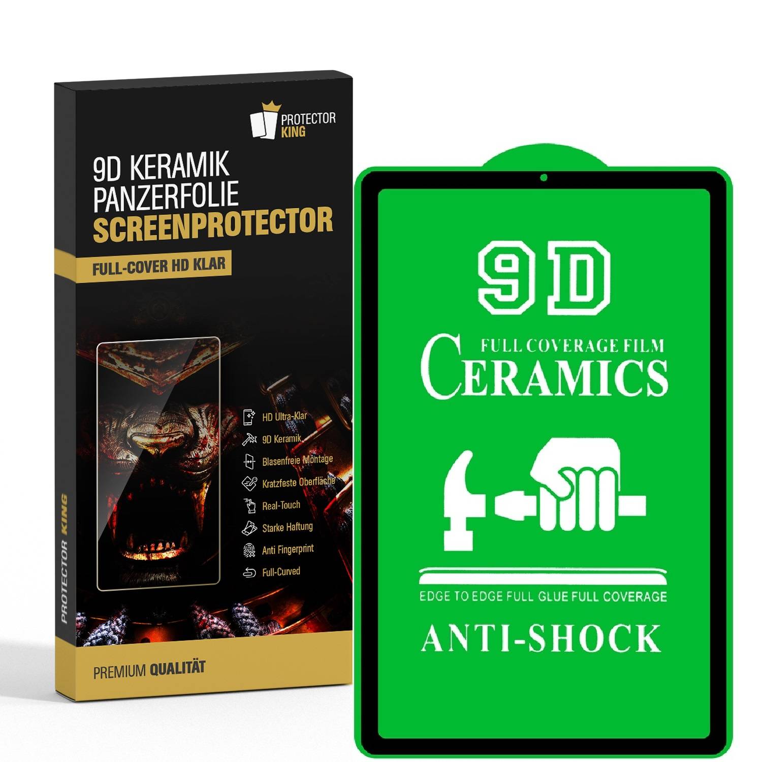 6x 9D Keramik für Samsung Galaxy Tab S6 Lite FULL-COVER Panzerfolie Displayschutz Panzerschutz Schutzfolie Displayfolie Folie ANTI-SHOK