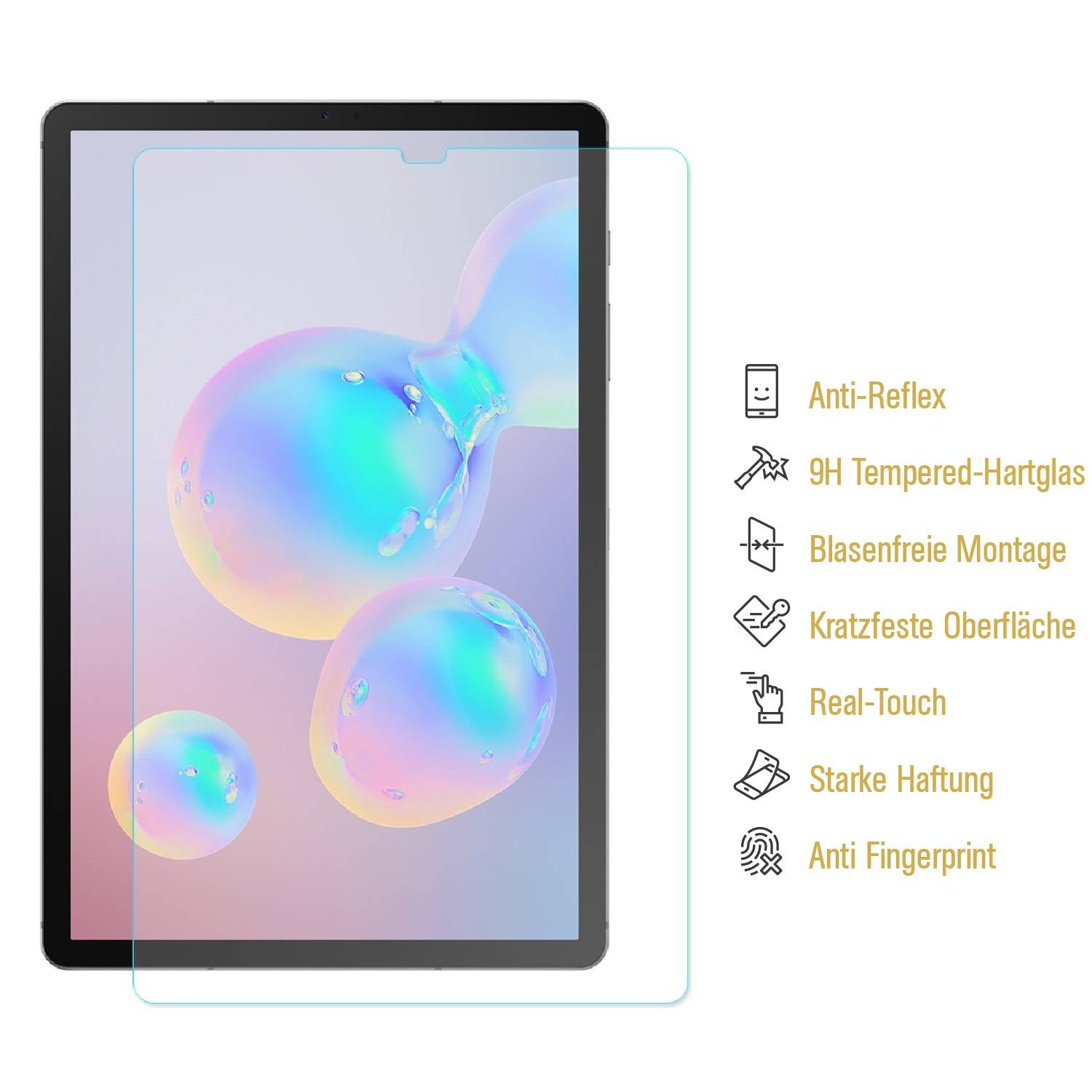 3x 9H Hartglas für Samsung Galaxy Tab S6 Panzerfolie Displayschutz MATT Panzerglas Schutzfolie Schutzglas