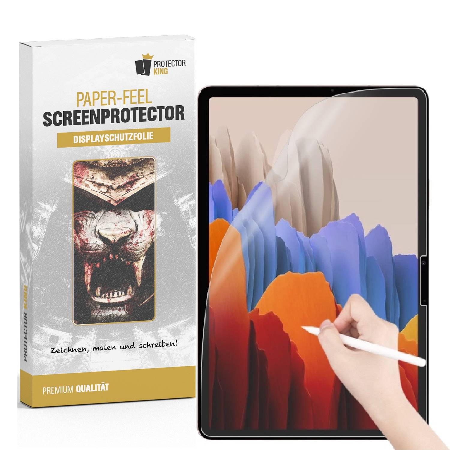 6x Paperfeel für Samsung Galaxy Tab S9 Ultra Displayschutz Schreiben Malen Skizzieren matt Anti-Reflex entspiegelt Screen-Protector