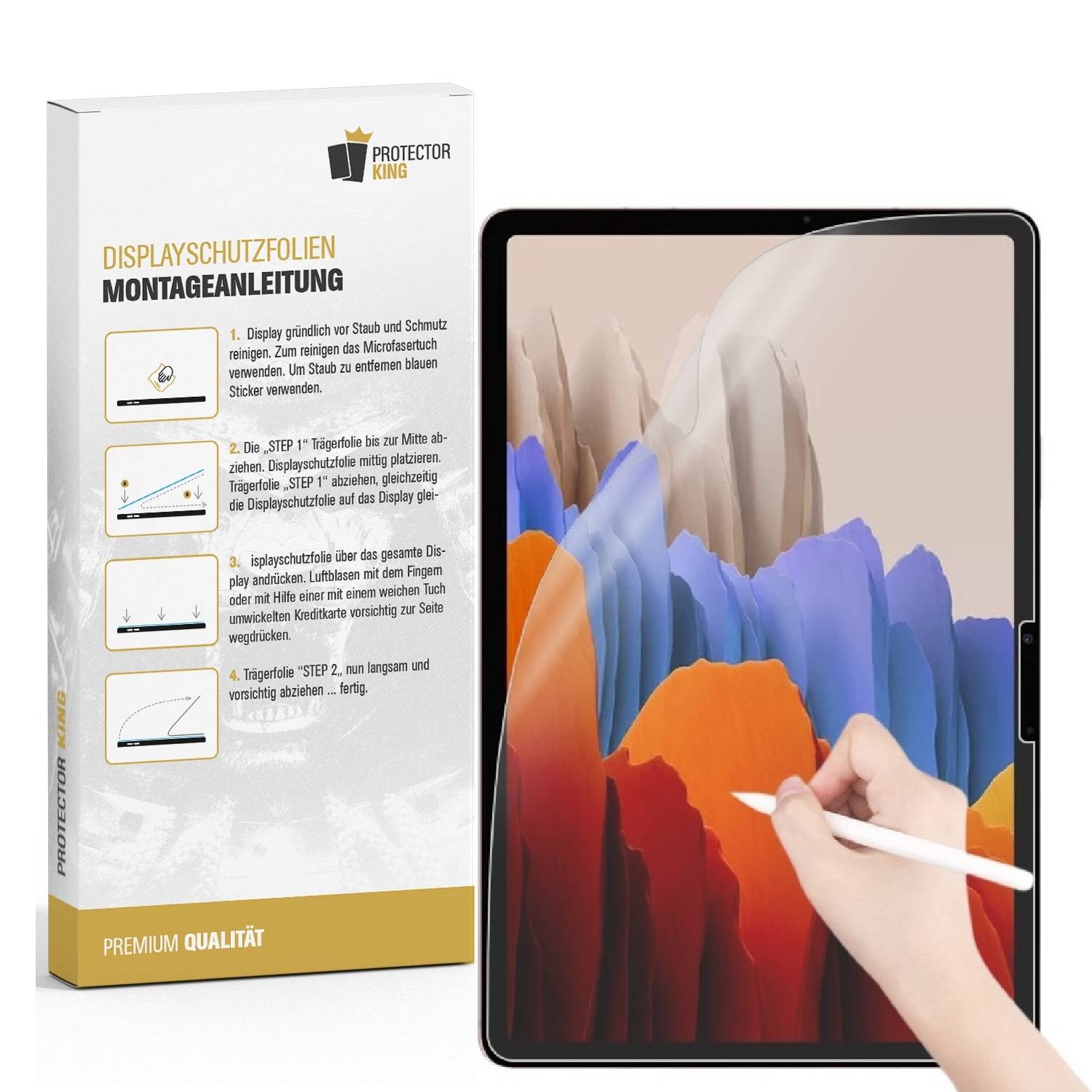 3x Paperfeel für Samsung Galaxy Tab S9 Displayschutz Schreiben Malen Skizzieren matt Anti-Reflex entspiegelt Screen-Protector