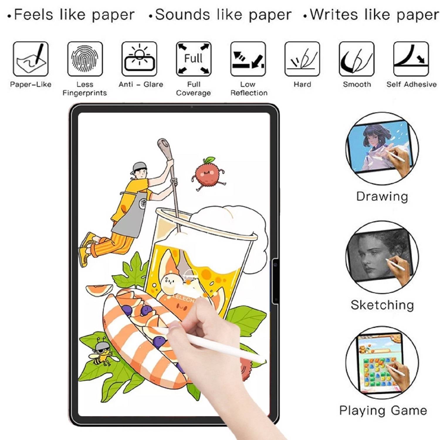 1x Paperfeel für Samsung Galaxy Tab S8 Displayschutz Schreiben Malen Skizzieren matt Anti-Reflex entspiegelt Screen-Protector