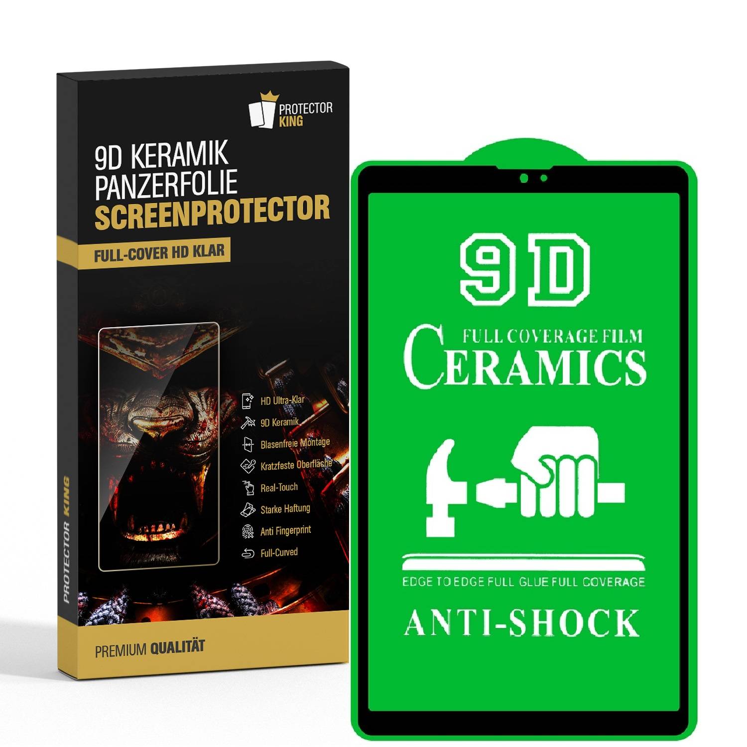 1x 9D Keramik-Glass für Samsung Galaxy Tab A7 Lite FULL COVER 3D KLAR Panzerfolie Displayschutz Schutzfolie Ceramic Screen-Protector
