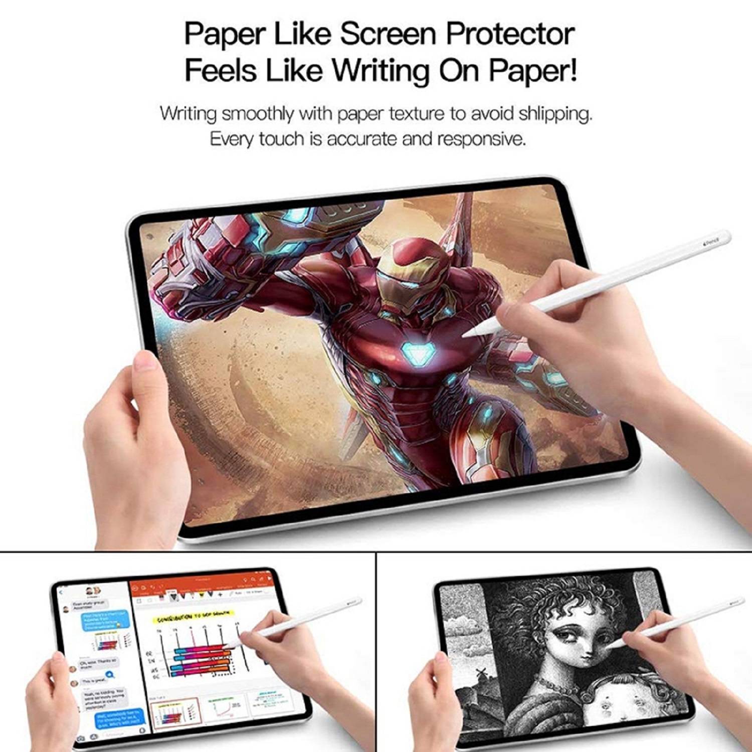 1x Paperfeel für iPad Pro 9.7 Displayschutz Schreiben Malen Skizzieren matt Anti-Reflex entspiegelt Screen-Protector