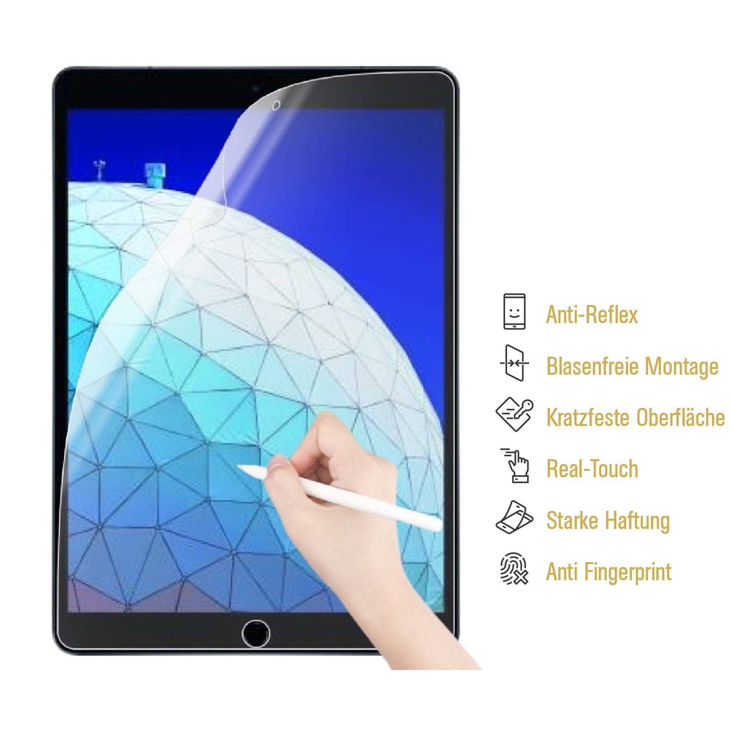 6x Paperfeel für iPad Air 9.7 Displayschutz Schreiben Malen Skizzieren matt Anti-Reflex entspiegelt Screen-Protector