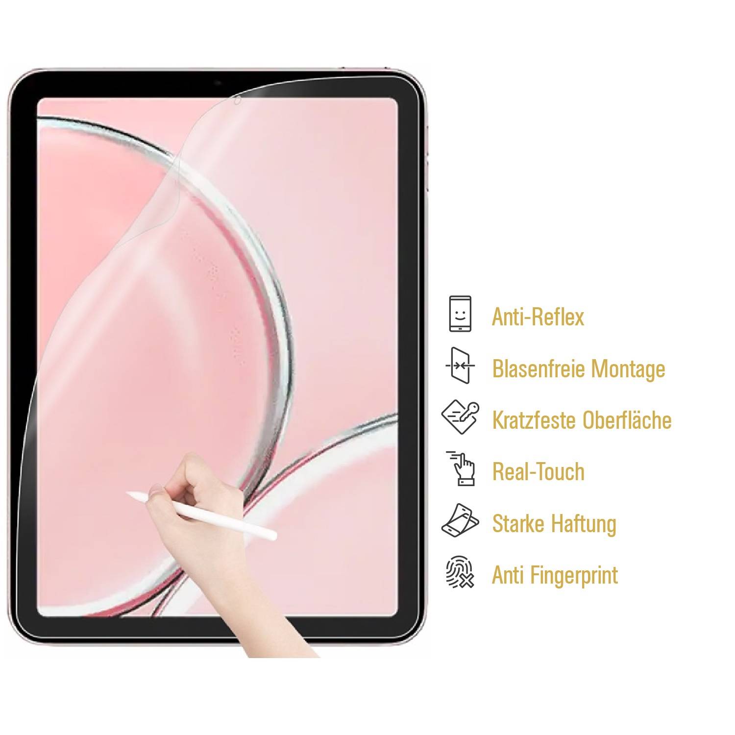 4x Paperfeel für iPad Mini 6 Displayschutz Schreiben Malen Skizzieren matt Anti-Reflex entspiegelt Screen-Protector