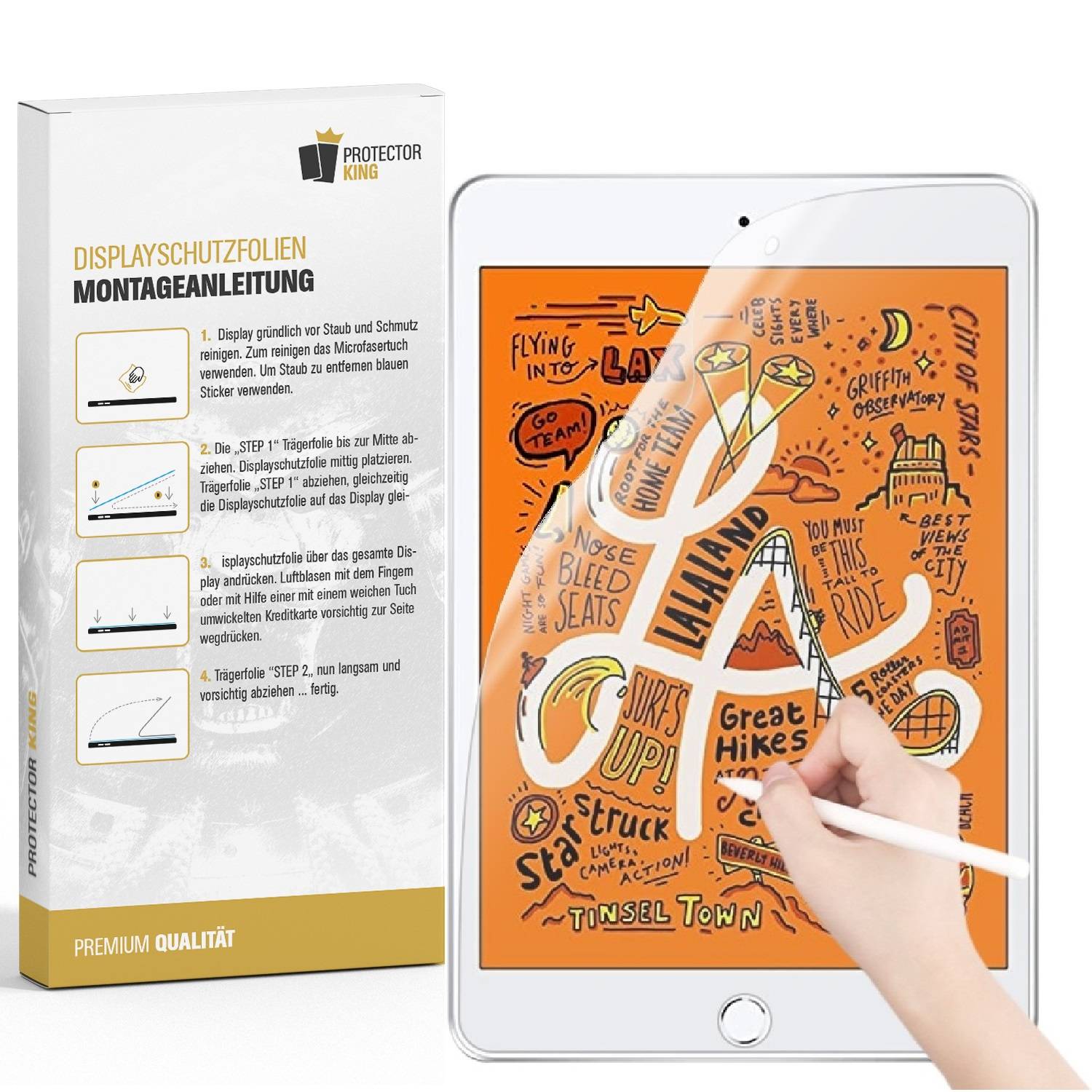 2x Paperfeel für iPad 2/ 3/ 4 Displayschutz Schreiben Malen Skizzieren matt Anti-Reflex entspiegelt Screen-Protector