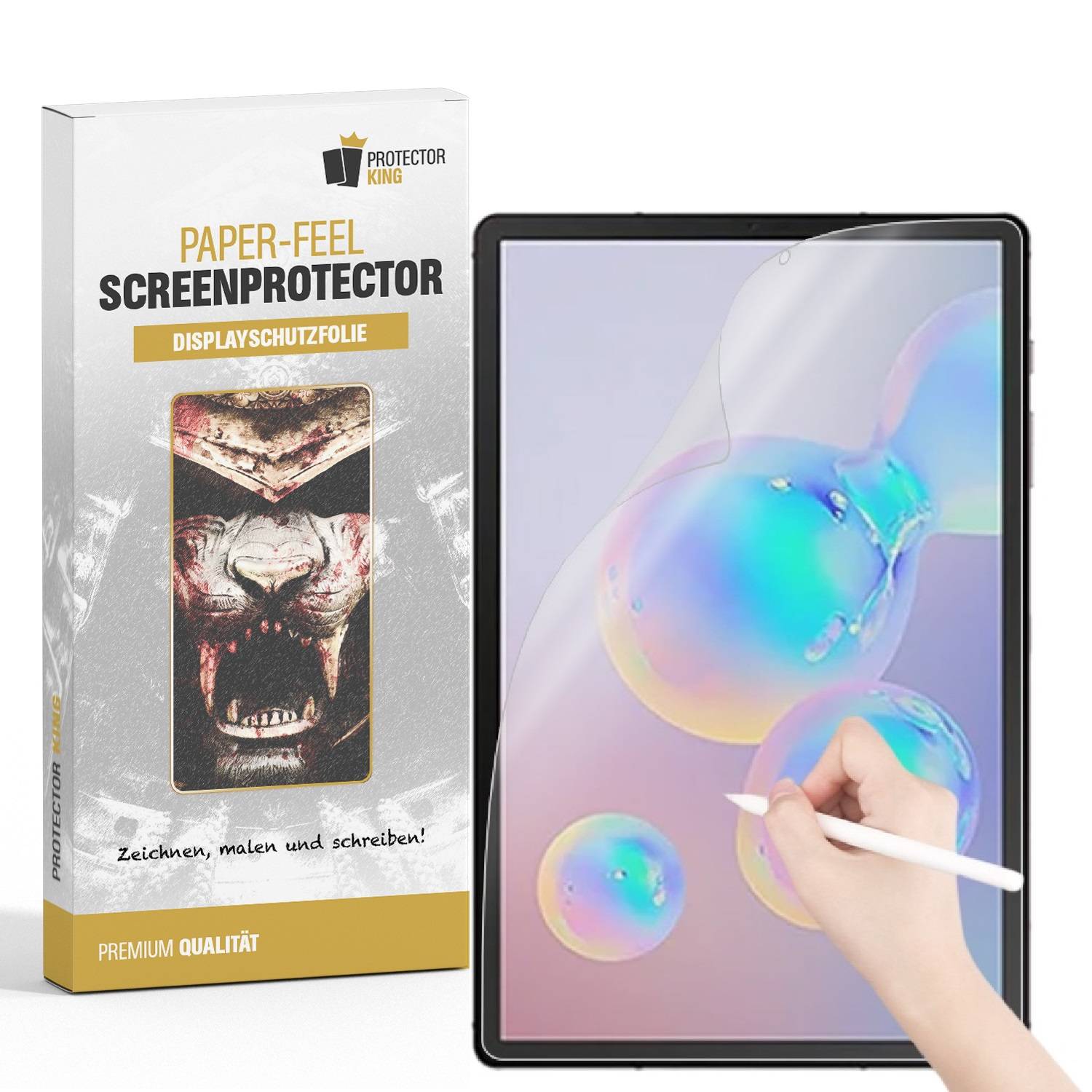 1x Paperfeel für Samsung Galaxy Tab S6 Displayschutz Schreiben Malen Skizzieren matt Anti-Reflex entspiegelt Screen-Protector