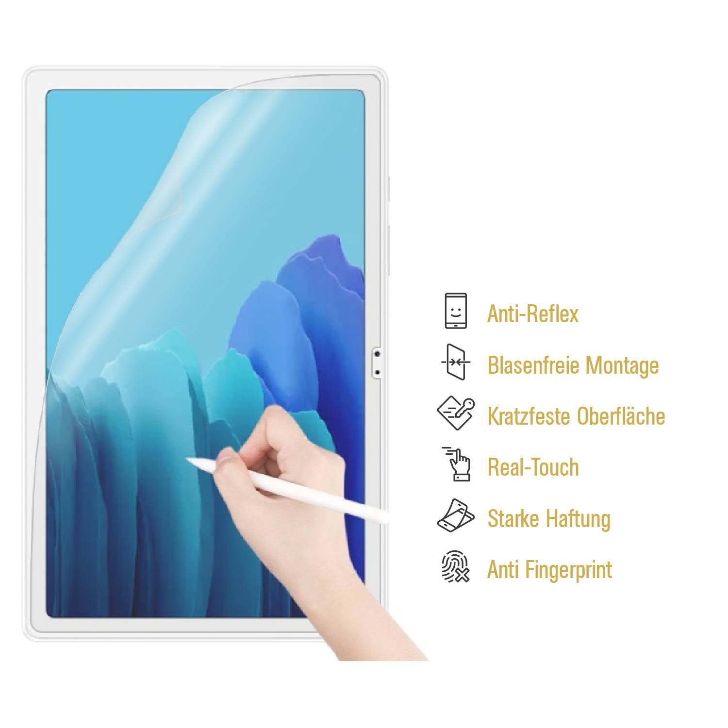 2x Paperfeel für Samsung Galaxy Tab A7 10.4 Displayschutz Schreiben Malen Skizzieren matt Anti-Reflex entspiegelt Screen-Protector
