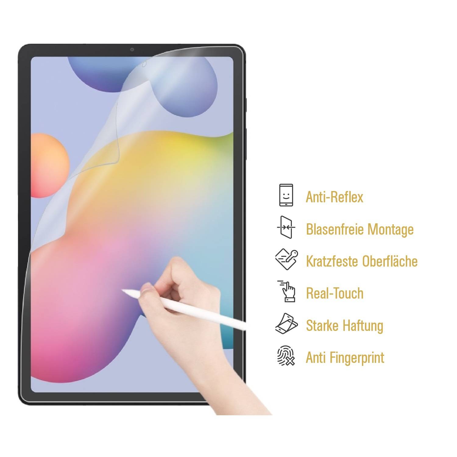 5x Paperfeel für Samsung Galaxy Tab S6 Lite Displayschutz Schreiben Malen Skizzieren ANTI-REFLEX MATT ENTSPIEGELT
