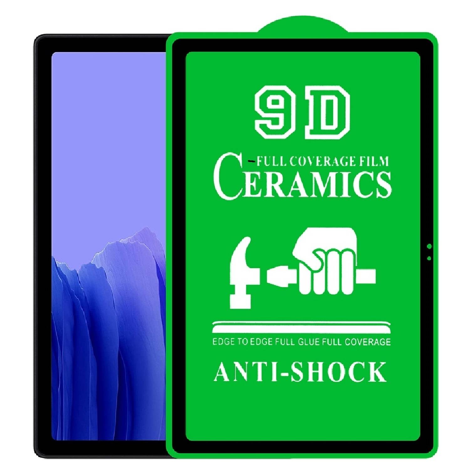 3x 9D Keramik-Glass für Samsung Galaxy Tab A7 10.4 FULL COVER 3D KLAR Panzerfolie Displayschutz Schutzfolie Ceramic Screen-Protector