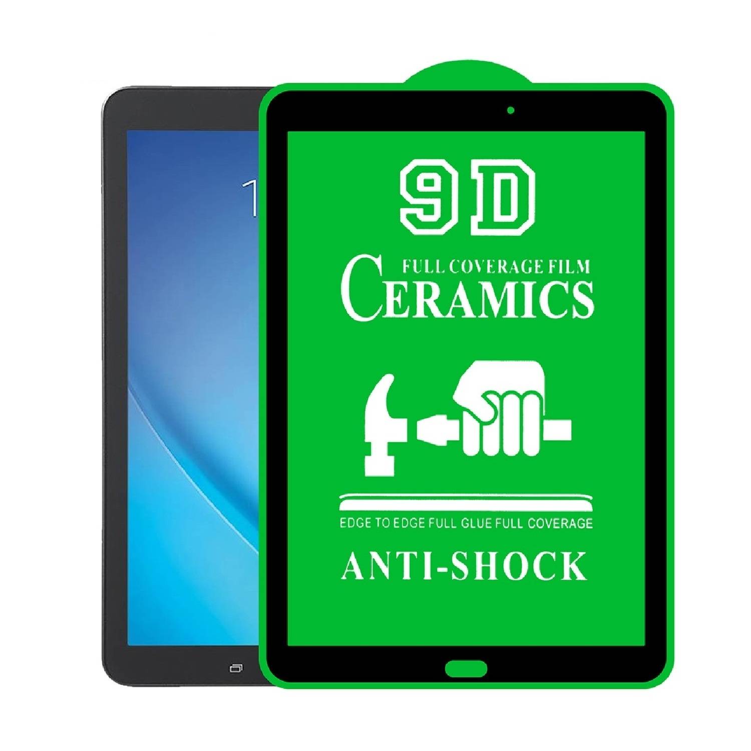 2x 9D Keramik-Glass für Samsung Galaxy Tab E 9.6 FULL COVER 3D KLAR Panzerfolie Displayschutz Schutzfolie Ceramic Screen-Protector