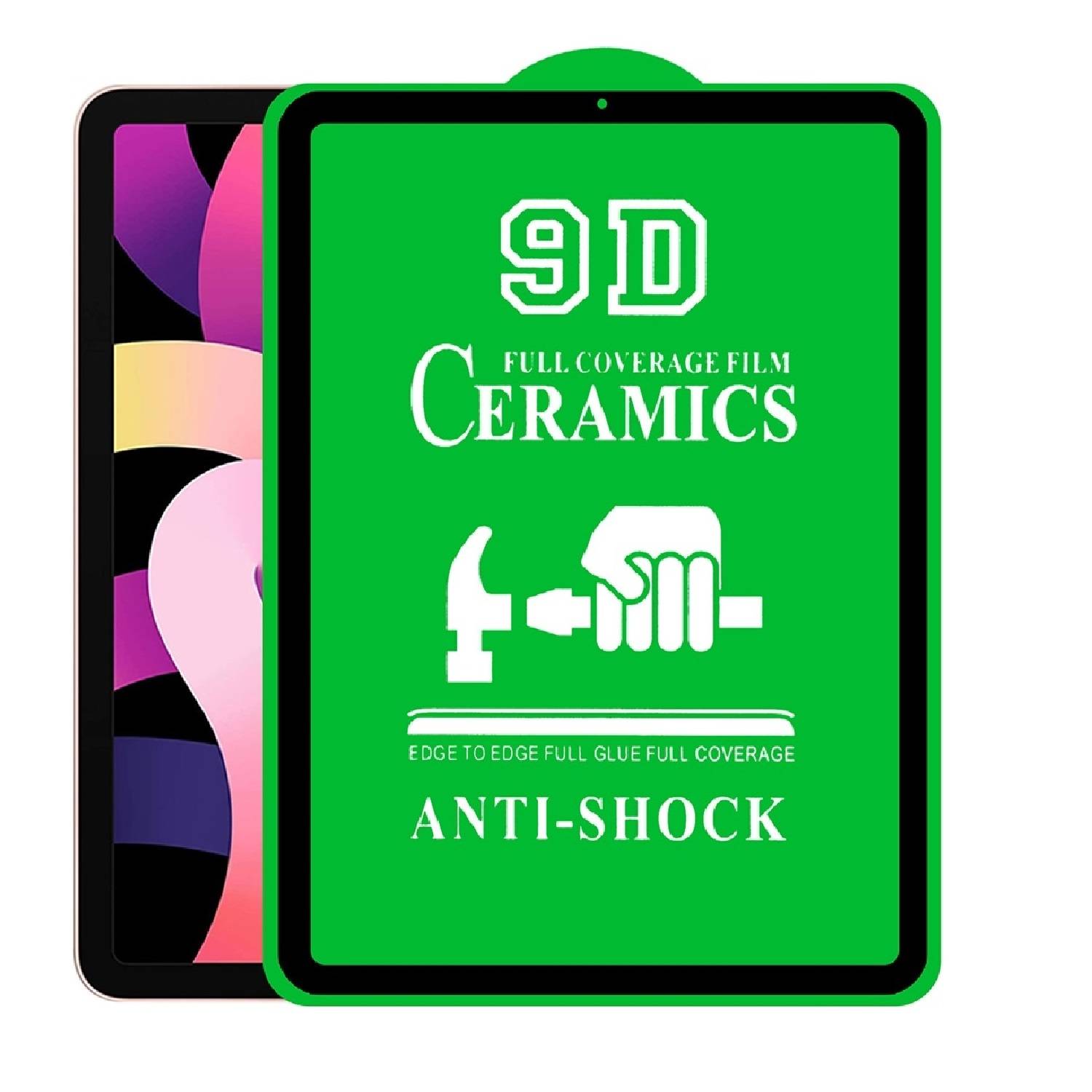 2x 9D Keramik-Glass für iPad Air10.9 (2020-2022) FULL COVER 3D KLAR Panzerfolie Displayschutz Schutzfolie Ceramic Screen-Protector