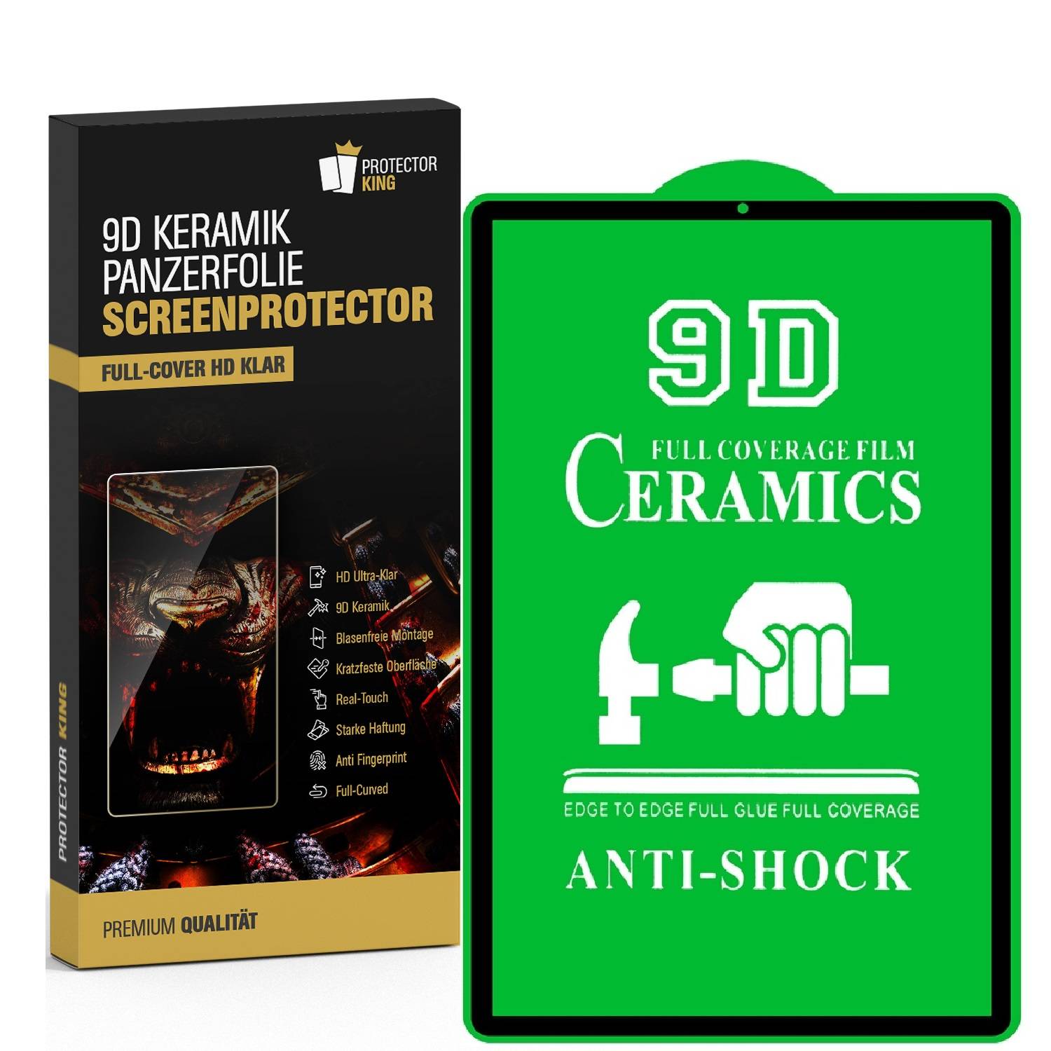 3x 9D Keramik-Glass für Samsung Galaxy Tab S6 FULL COVER 3D KLAR Panzerfolie Displayschutz Schutzfolie Ceramic Screen-Protector