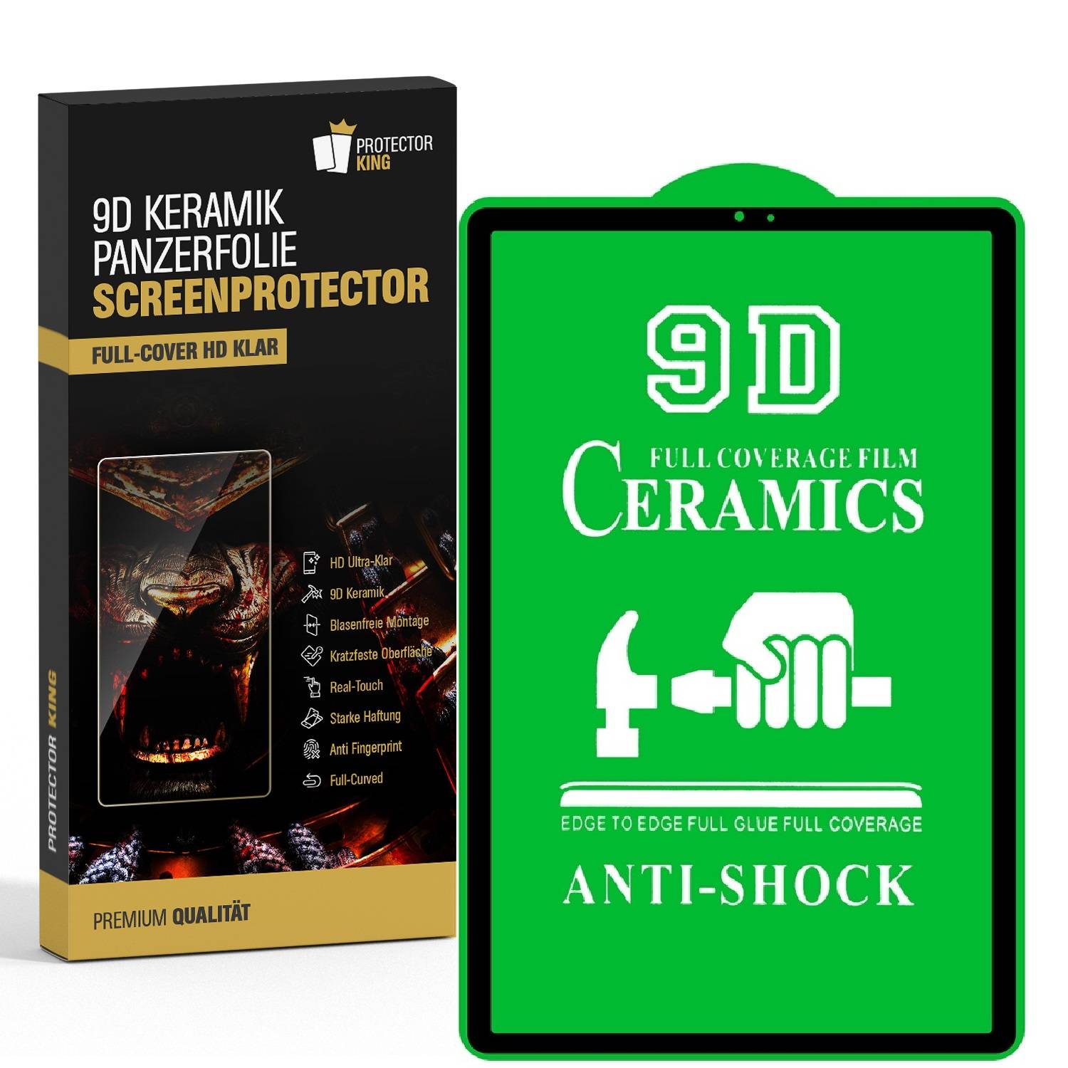 2x 9D Keramik-Glass für Samsung Galaxy Tab S5E FULL COVER 3D KLAR Panzerfolie Displayschutz Schutzfolie Ceramic Screen-Protector