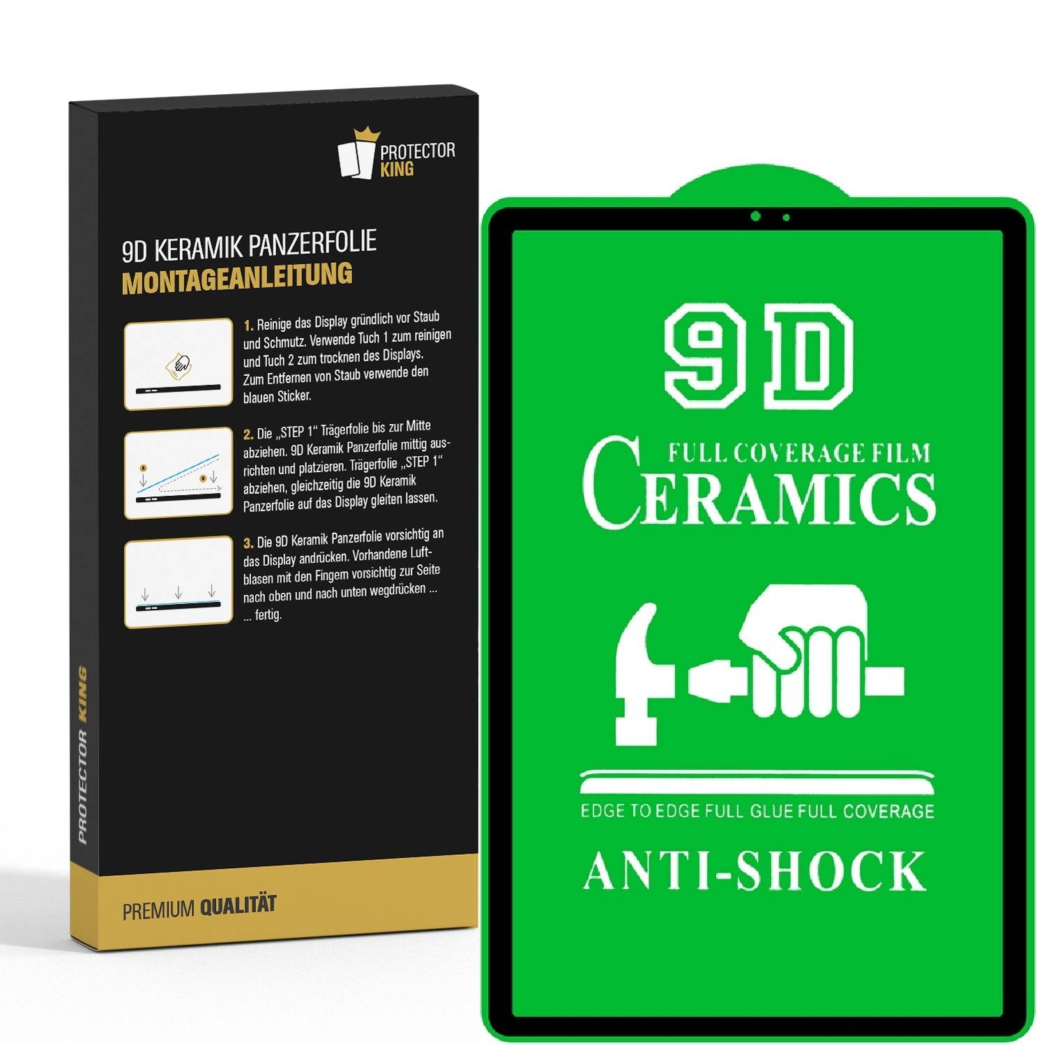 4x 9D Keramik-Glass für Samsung Galaxy Tab S5E FULL COVER 3D KLAR Panzerfolie Displayschutz Schutzfolie Ceramic Screen-Protector