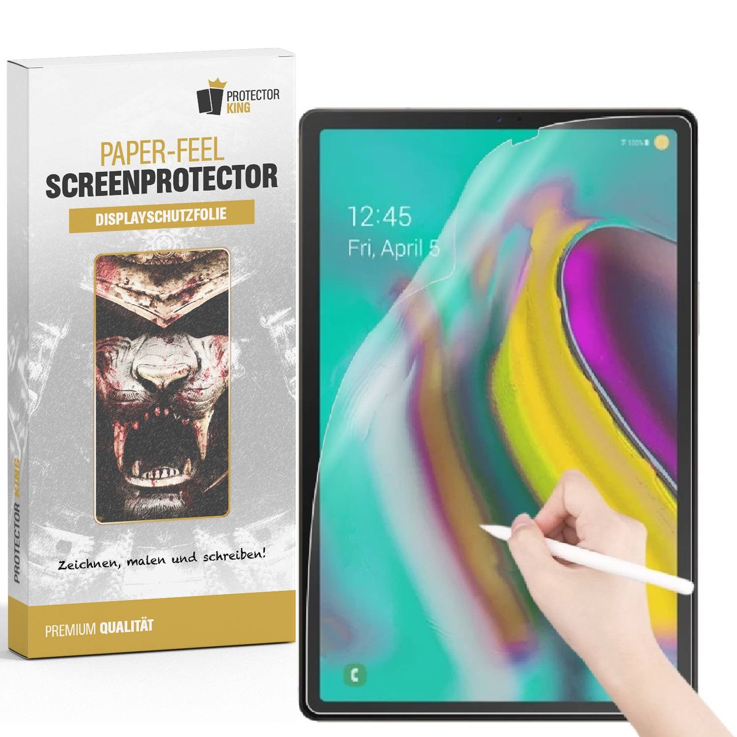 4x Paperfeel für Samsung Galaxy Tab S5E Displayschutz Schreiben Malen Skizzieren matt Anti-Reflex entspiegelt Screen-Protector