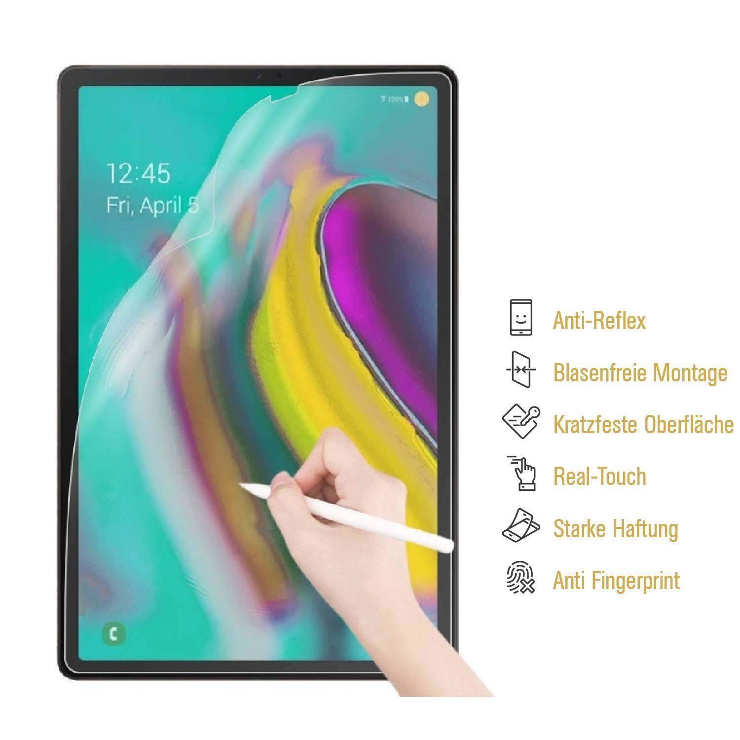 3x Paperfeel für Samsung Galaxy Tab S5E Displayschutz Schreiben Malen Skizzieren matt Anti-Reflex entspiegelt Screen-Protector