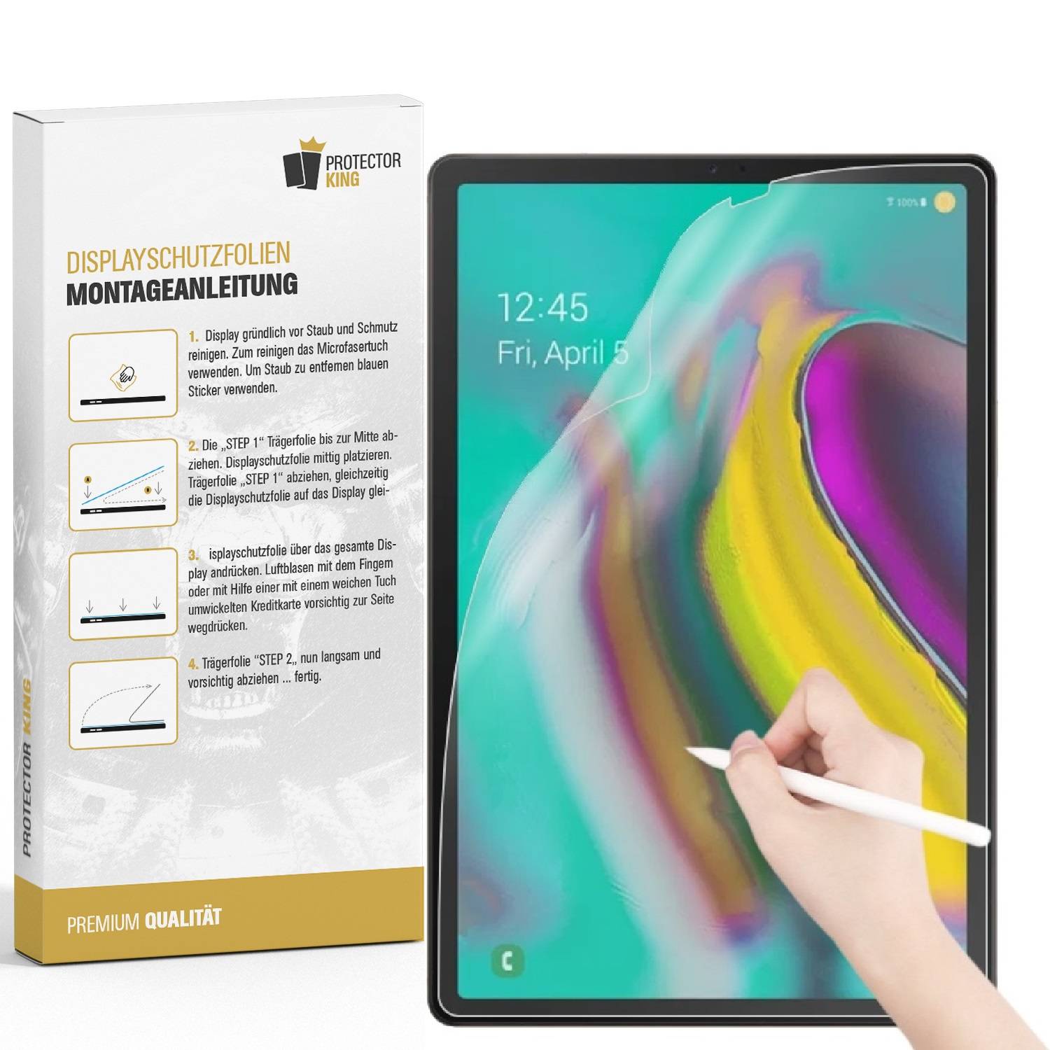 6x Paperfeel für Samsung Galaxy Tab S5E Displayschutz Schreiben Malen Skizzieren matt Anti-Reflex entspiegelt Screen-Protector