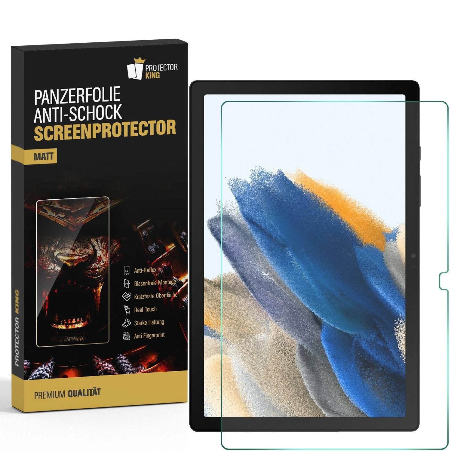 4x Panzerfolie für Samsung Galaxy Tab A8 10.5 2021 ANTI-SHOCK Displayschutz MATT Schutzfolie Displayfolie ENTSCHPIEGELT ANTI-REFLEX