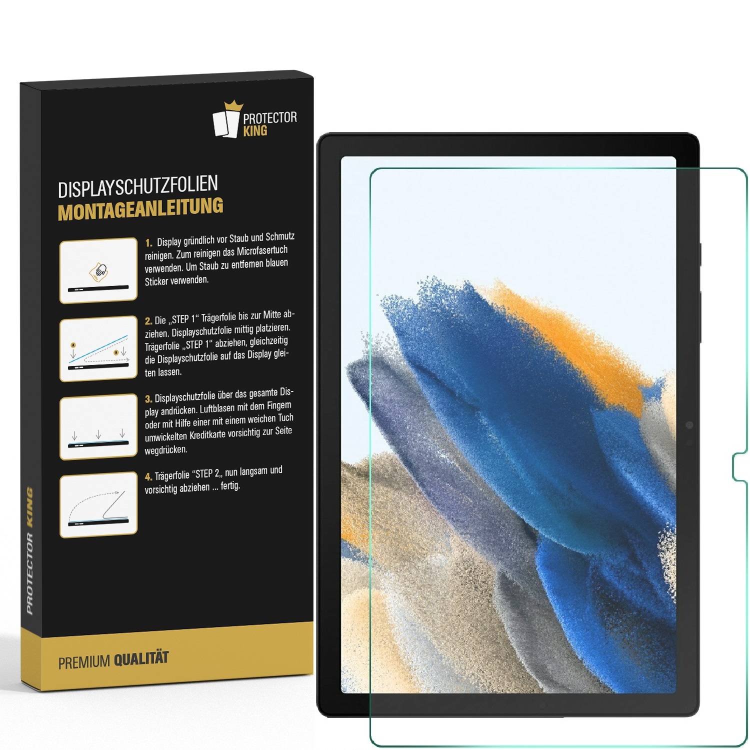 3x Panzerfolie für Samsung Galaxy Tab A8 10.5 2021 Displayschutz ANTI-SHOCK PET HD KLAR Schutzfolie Kunststoff