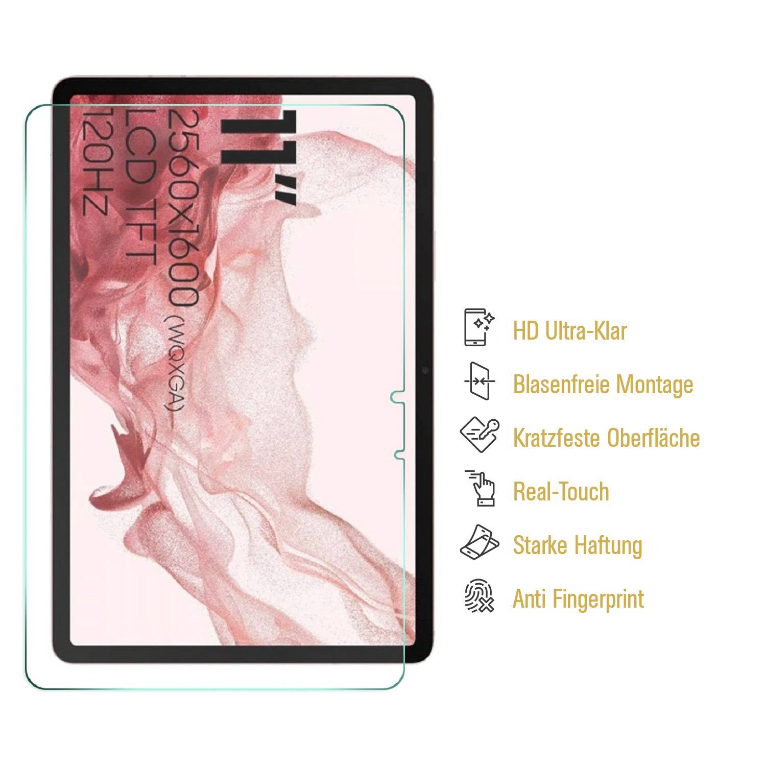 6x Flexibles Nano-Glass für Samsung Galaxy Tab S9 3D KLAR Panzerglas Schutzglas Displayschutz Schutzfolie ANTI-SHOCK/ ANTI-KRATZ/ ANTI-BRUCH/