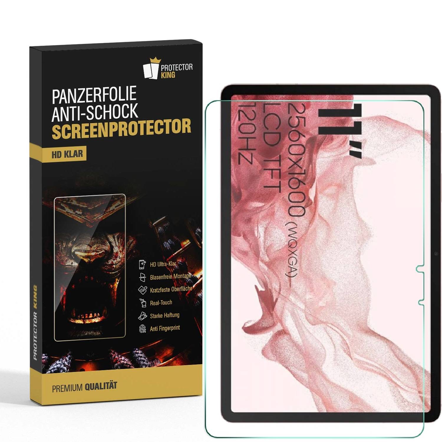 3x Panzerfolie für Samsung Galaxy Tab S8 HD KLAR ANTI-SHOCK Displayschutz Schutzfolie / ANTI-KRATZ/ ANTI STOSS/ ANTI BRUCH/ ANTI SPLITTER