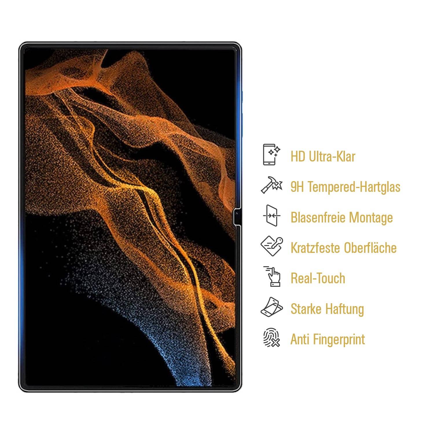 1x 9H Panzerglas für Samsung Galaxy Tab S8 Ultra Displayschutz Schutzglas Panzerfolie Schutzfolie Hartglas Displayglas Tempered Glasfolie