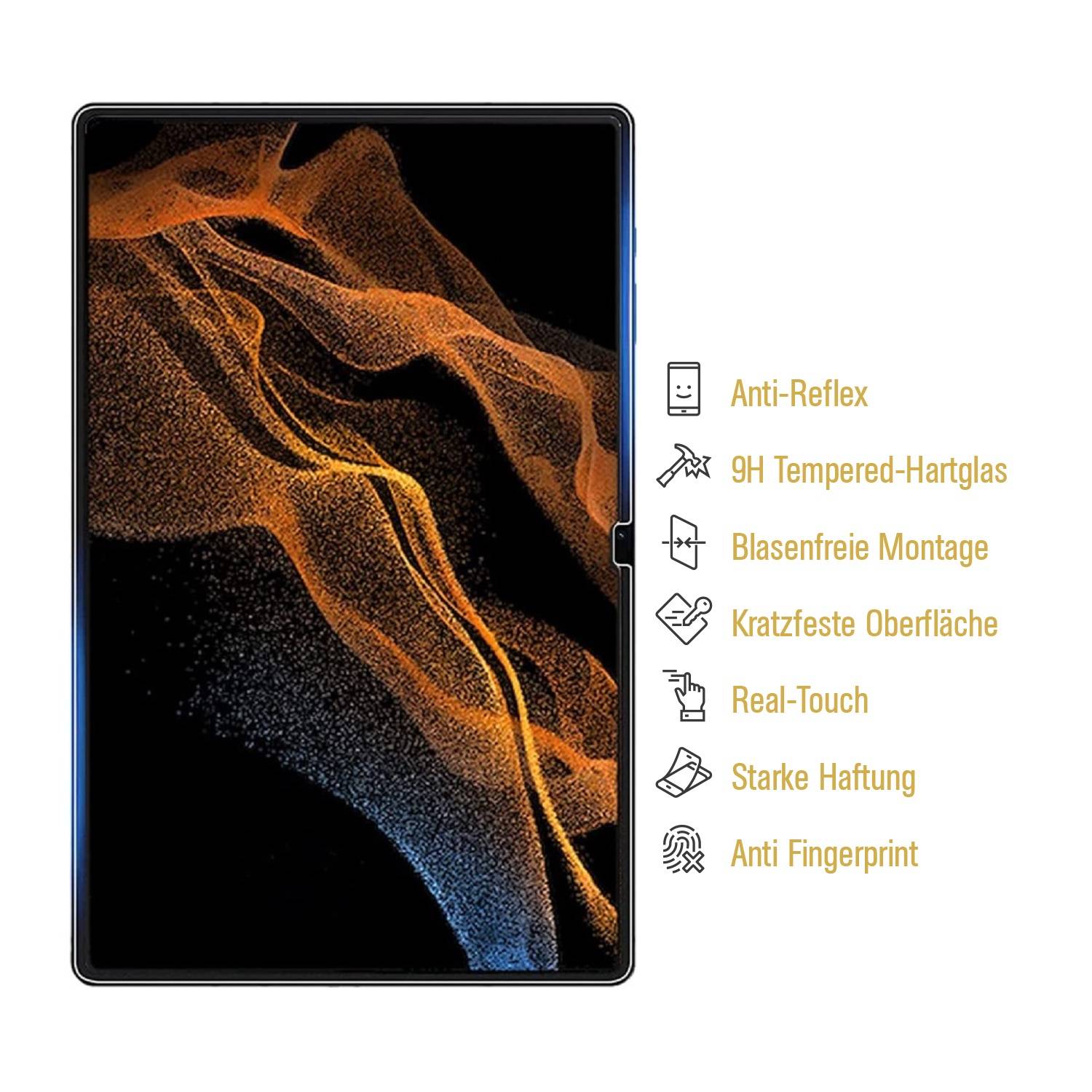 4x 9H Panzerglas für Samsung Galaxy Tab S8 Ultra Displayschutz Schutzglas Matt ENTSPIEGELT ANTI-REFLEX Schutzfolie Hartglas Panzerfolie Displayglas