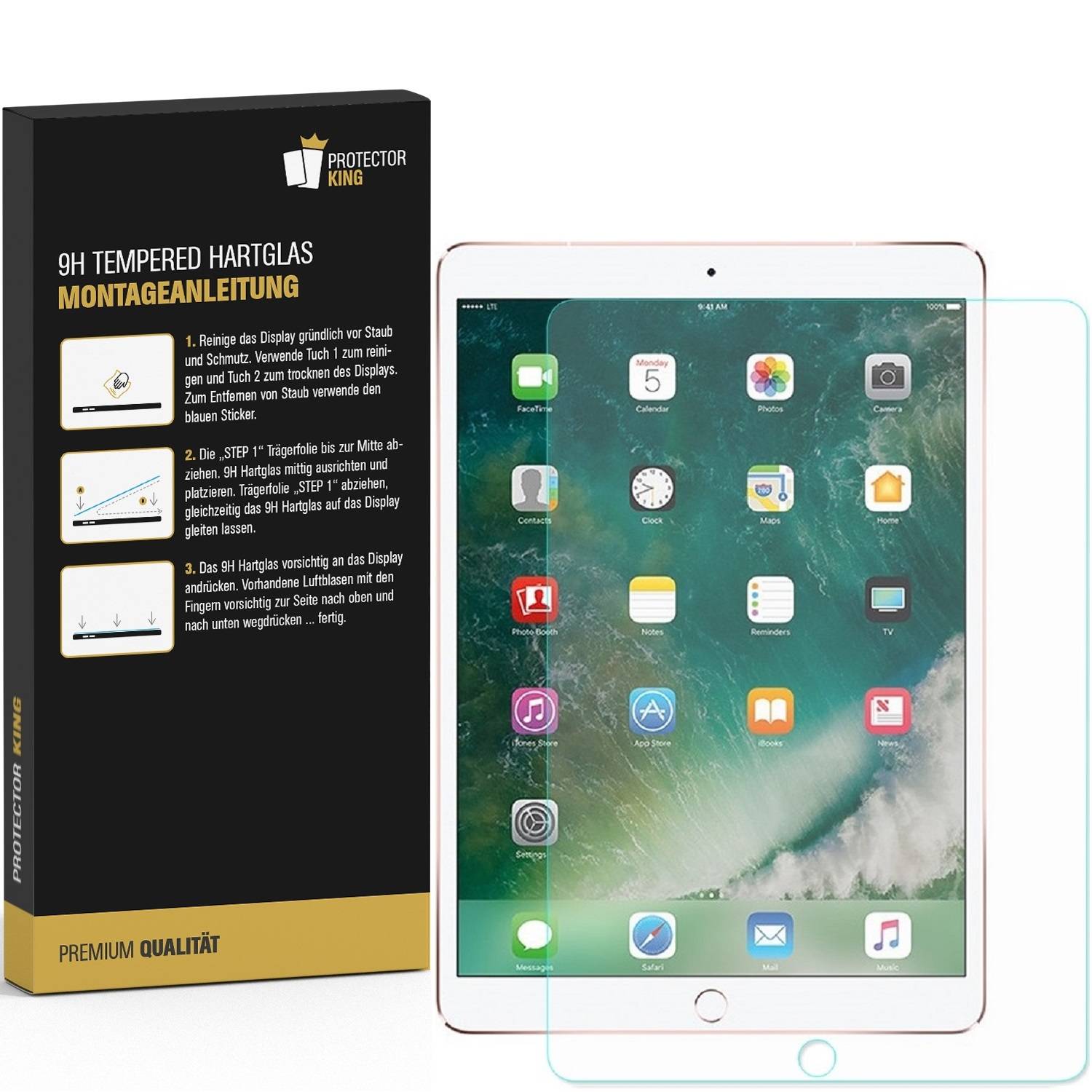 2x 9H Panzerglas für iPad Pro 12.9 2015/ 2017 Displayschutz Schutzglas Matt Panzerfolie Displayglas Schutzfolie Glasfolie echtes Tempered Hartglas
