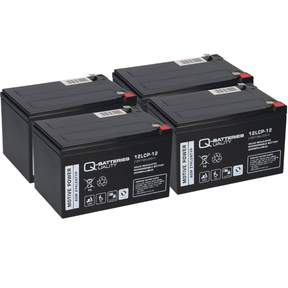 Akku kompatibel Elektro Scooter MZ Charly 48V 4x 12LCP-12 12V-13Ah AGM Blei QB