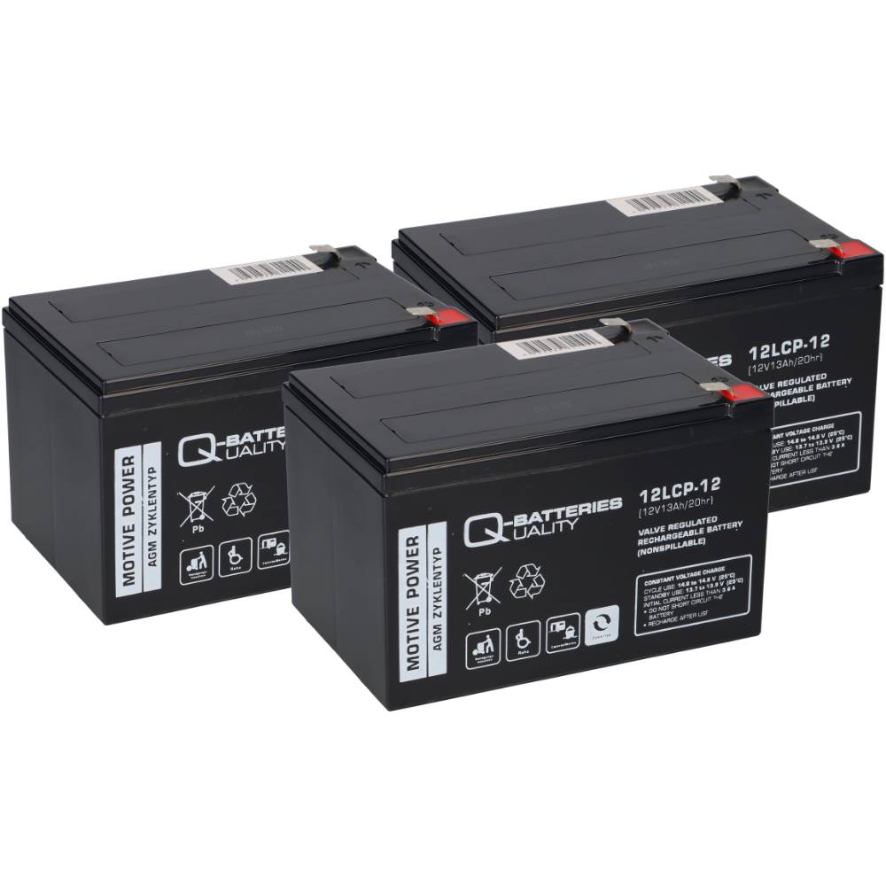 36V 3x 12LCP-12 12V-13Ah AGM BLEI AKKU kompatibel ELEKTRO SCOOTER Eco Mobil 15 QB