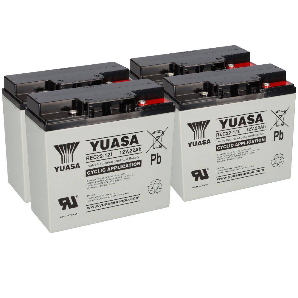 4x AGM BLEI AKKU 12V 22Ah kompatibel 48V SCOOTER ROLEKTRO 5 ECO-CITY PLUS 45 REC22