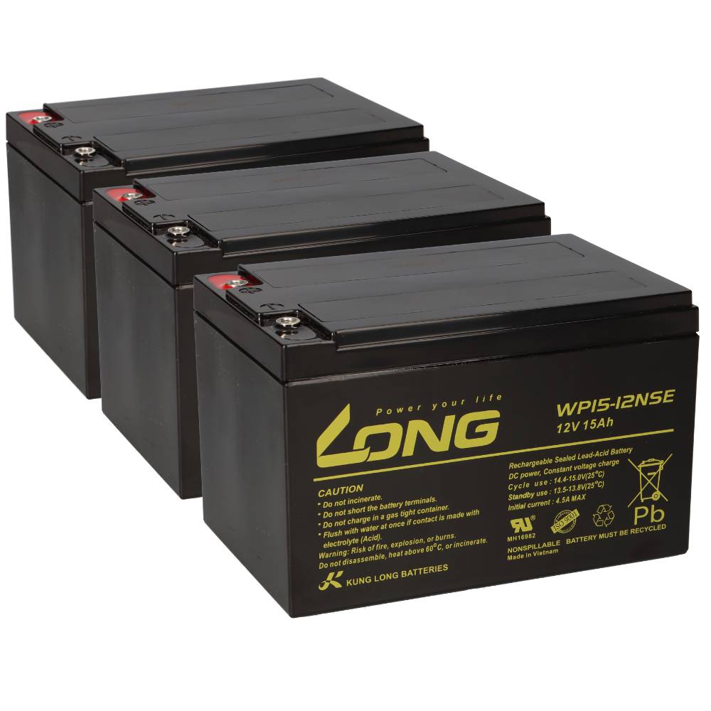 Kung Long WP15-12NSE Akku-Satz 36V 15Ah für E-Roller Mars 600B – 3x 12V AGM M5