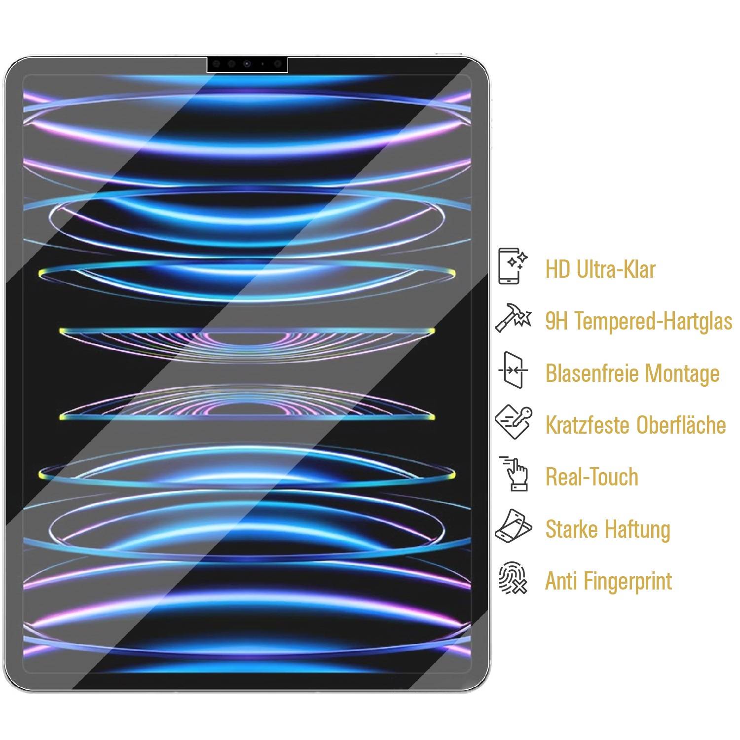 4x 9H Panzerglas iPad Pro 12.9 2022 Displayschutz Panzerfolie Schutzfolie Hartglas Schutzglas Displayglas Tempered Glasfolie Sicherheitsglas
