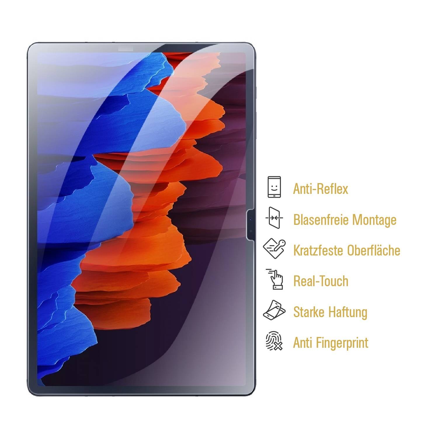6x Panzerfolie für Samsung Galaxy Tab S8 Plus ANTI-SHOCK Displayschutz Schutzfolie MATT/ENTSPIEGELT/ ANTI-REFLEX/ ANTI-KRATZ/ ANTI-STOß/ ANTI-BRUCH/