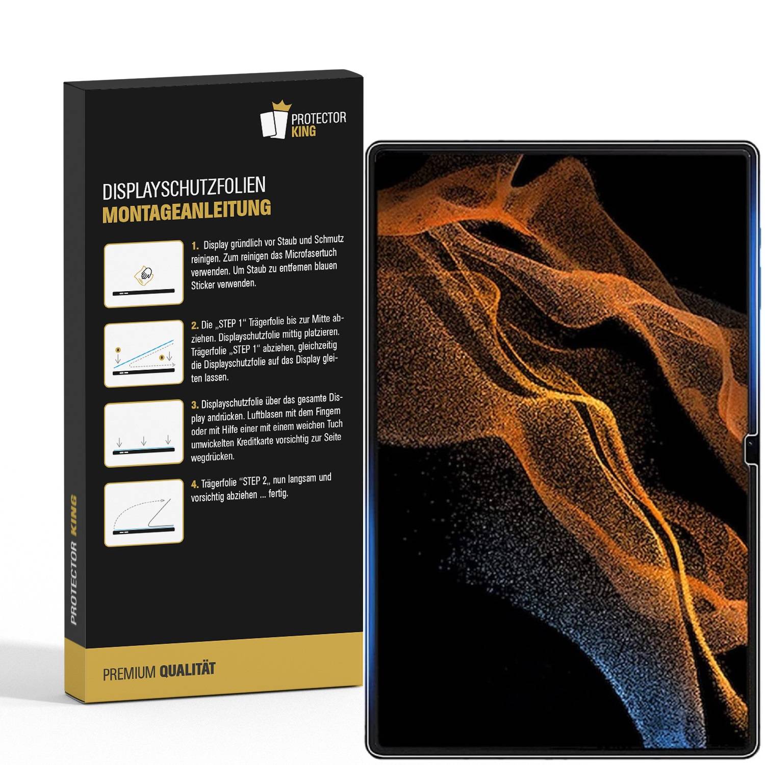 1x Panzerfolie für Samsung Galaxy Tab S8 Ultra ANTI-SHOCK Displayschutz Schutzfolie HD KLAR ANTI-SHOCK/ ANTI-KRATZ/ ANTI STOSS/ ANTI BRUCH/ ANTI