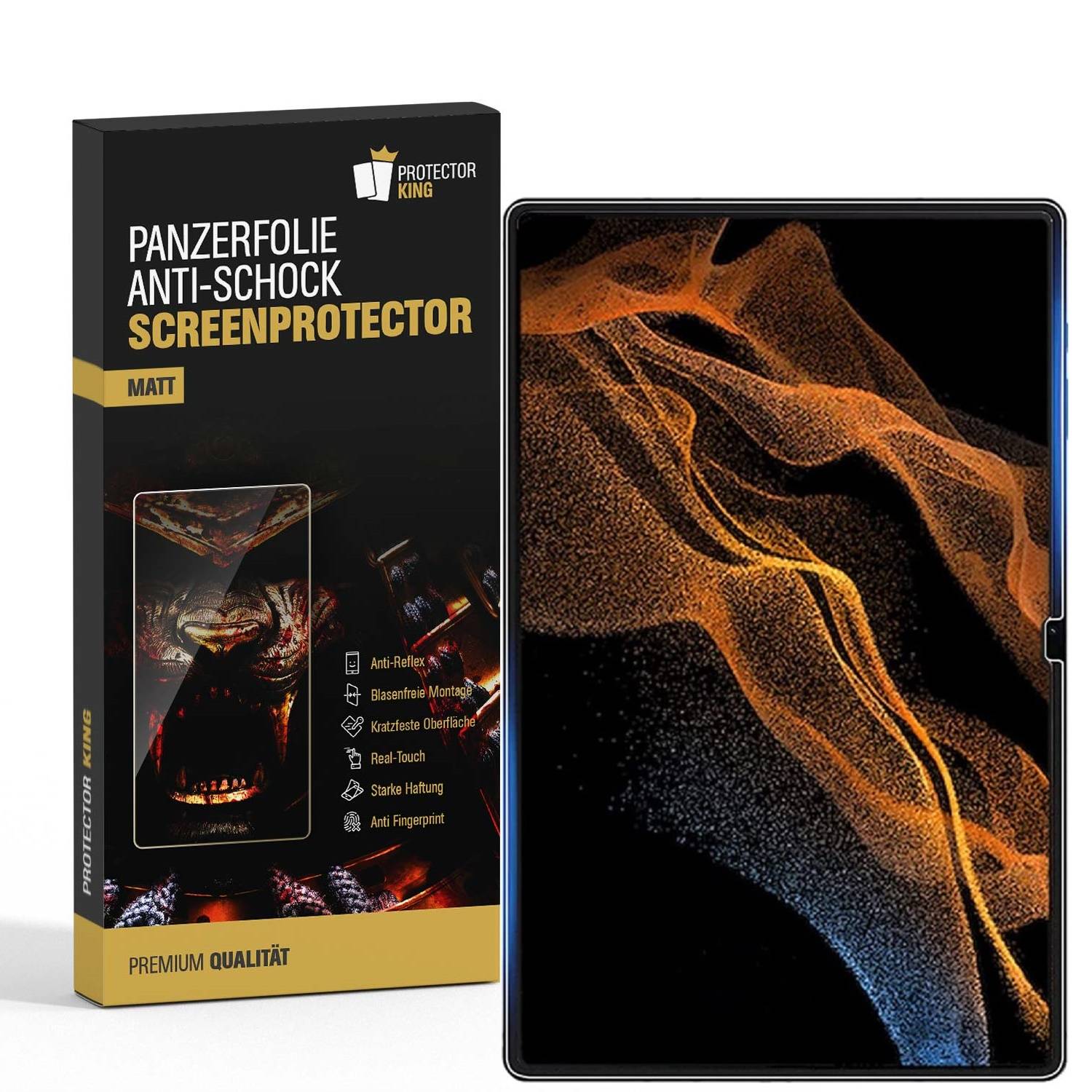 2x 9H Panzernanoglas für Samsung Galaxy Tab S9 Ultra MATT ENTSPIEGELT Displayschutz Schutzglas Panzerglas Schutzfolie ANTI-SHOK ANTI-BRUCH-ANTI-STOß